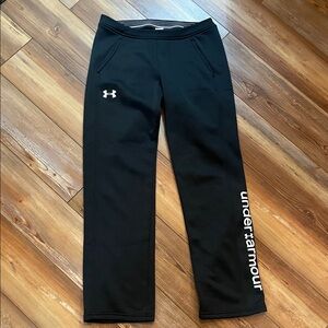 Under Armour Kids Black Joggers with White Logo